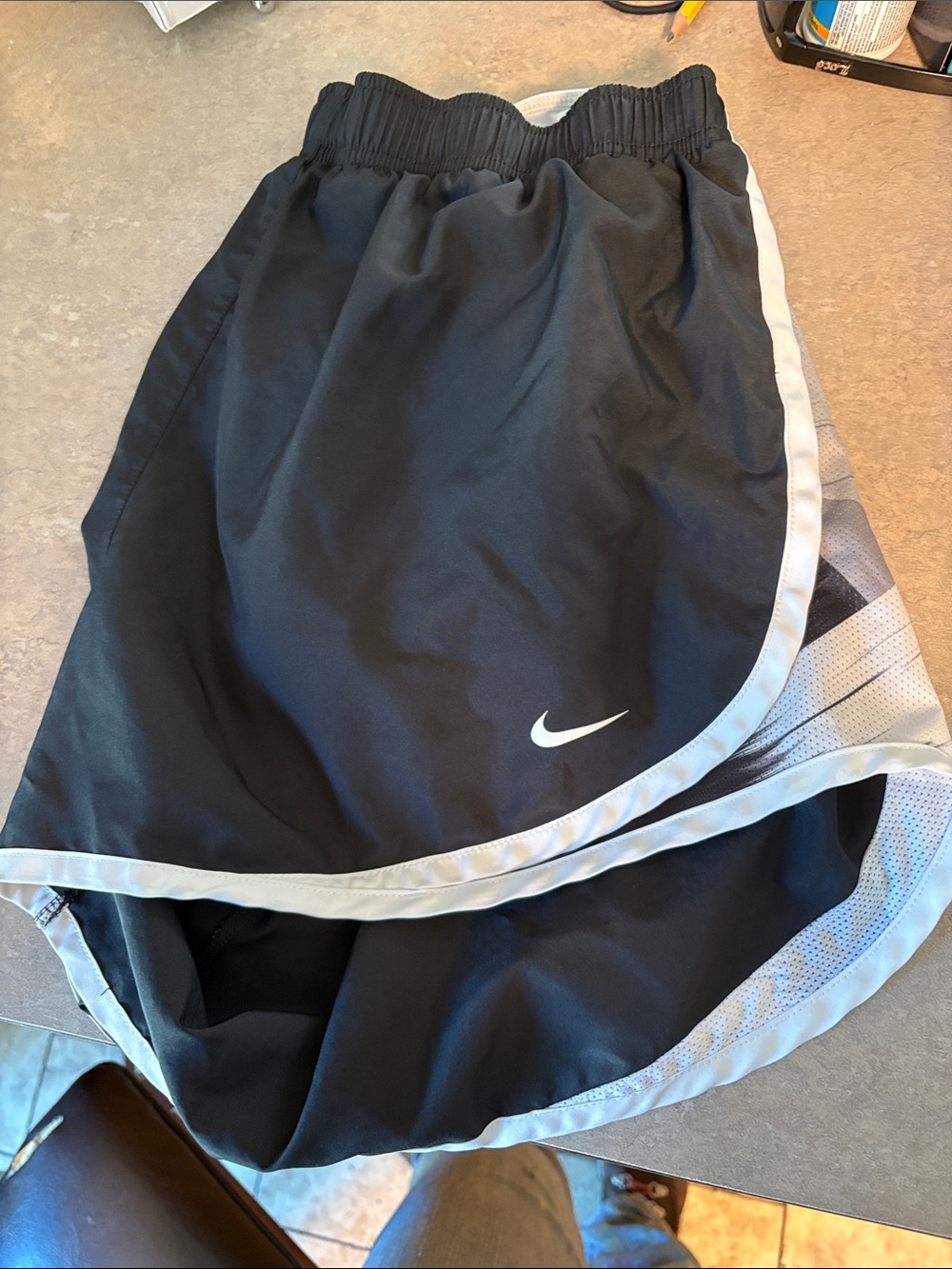 Nike Women's Black Athletic Shorts with White Trim
